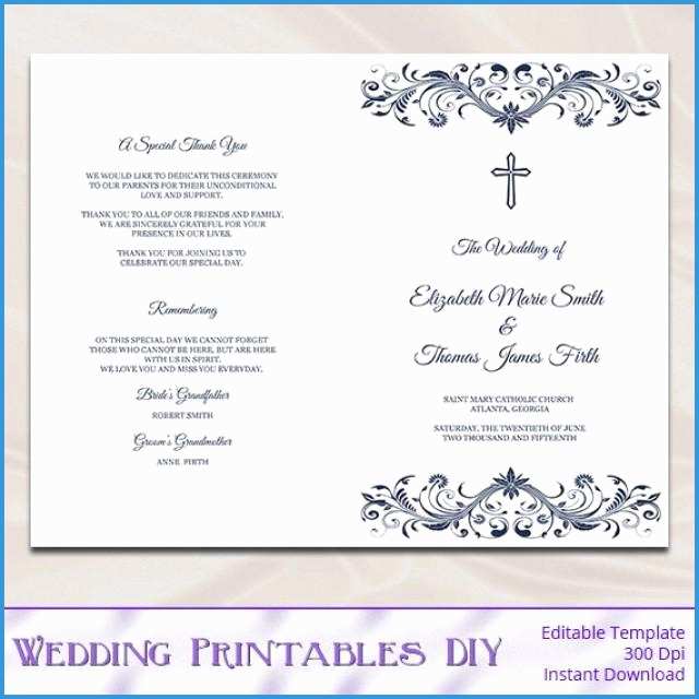 Printable catholic wedding programs